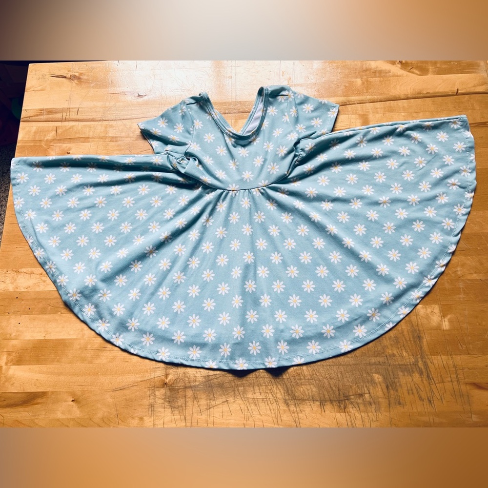 Xaria & Co Light Blue Daisy Twirl Dress 3T